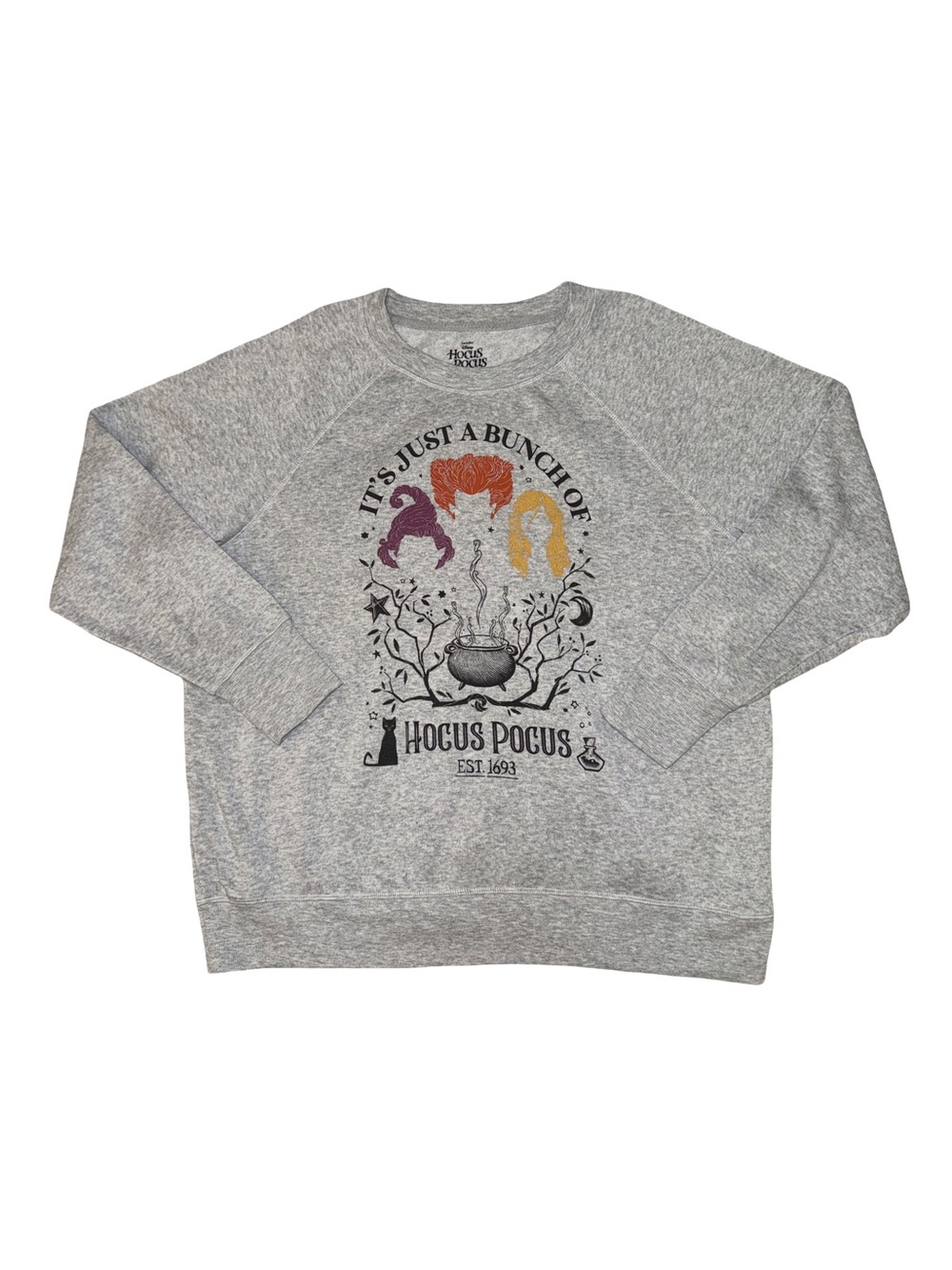Disney Hocus Pocus Sweatshirt XXL Gray Sanderson Sisters Halloween Crewneck